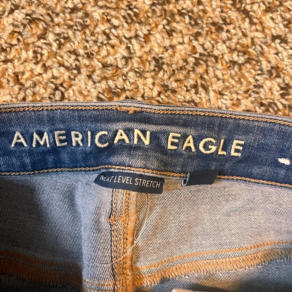American Eagle Super High-Rise Jeggings Size 4 Long Blue Wash Denim Jeans‎ - Picture 2 of 9